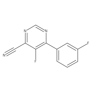 5-Fluoro-6-(3-fluorophenyl)pyrimidine-4-carbonitrile结构式