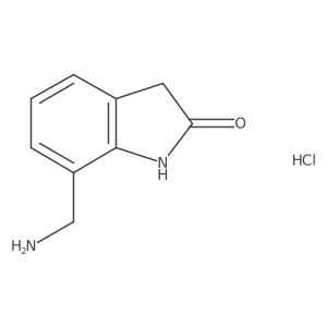 7-(Aminomethyl)-2,3-dihydro-1H-indol-2-one hcl结构式