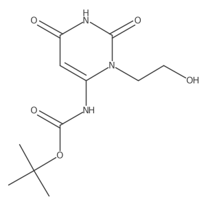 tert-butyl N-[3-(2-hydroxyethyl)-2,6-dioxo-1,2,3,6-tetrahydropyrimidin-4-yl]carbamate结构式