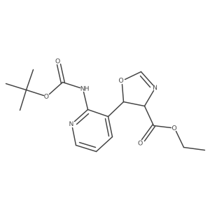 Ethyl 5-(2-{[(tert-butoxy)carbonyl]amino}pyridin-3-yl)-4,5-dihydro-1,3-oxazole-4-carboxylate Structure