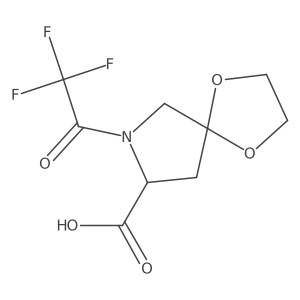 (8S)-7-(2,2,2-trifluoroacetyl)-1,4-dioxa-7-azaspiro[4.4]nonane-8-carboxylic acid结构式