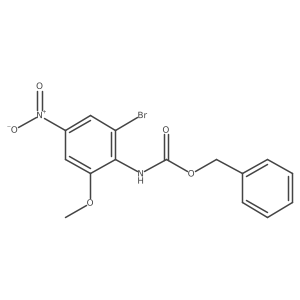benzyl N-(2-bromo-6-methoxy-4-nitrophenyl)carbamate结构式