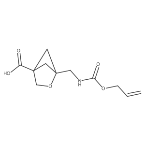 1-({[(Prop-2-en-1-yloxy)carbonyl]amino}methyl)-2-oxabicyclo[2.1.1]hexane-4-carboxylic acid结构式
