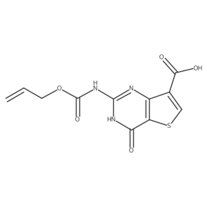 4-oxo-2-{[(prop-2-en-1-yloxy)carbonyl]amino}-1H,4H-thieno[3,2-d]pyrimidine-7-carboxylic acid结构式