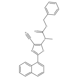 benzyl N-[4-cyano-2-(naphthalen-1-yl)-1,3-oxazol-5-yl]-N-methylcarbamate结构式