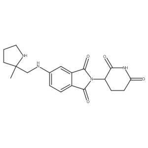 2-(2,6-dioxopiperidin-3-yl)-5-({[(2R)-2-methylpyrrolidin-2-yl]methyl}amino)-2,3-dihydro-1H-isoindole-1,3-dione结构式