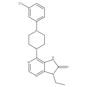 6-[4-(3-chlorophenyl)piperazin-1-yl]-9-ethyl-8,9-dihydro-7H-purin-8-one Structure