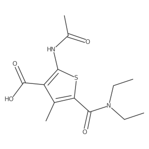 5-(Diethylcarbamoyl)-2-acetamido-4-methylthiophene-3-carboxylic acid结构式