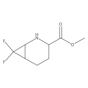 methyl (1R,3S,6S)-7,7-difluoro-2-azabicyclo[4.1.0]heptane-3-carboxylate结构式