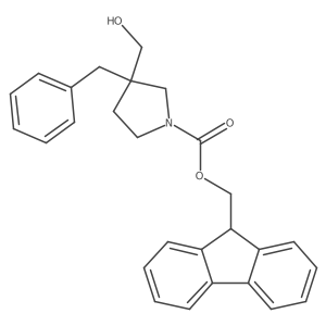 (9H-fluoren-9-yl)methyl 3-benzyl-3-(hydroxymethyl)pyrrolidine-1-carboxylate Structure