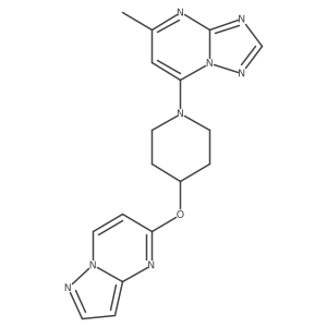 1-{5-Methyl-[1,2,4]triazolo[1,5-a]pyrimidin-7-yl}-4-{pyrazolo[1,5-a]pyrimidin-5-yloxy}piperidine结构式