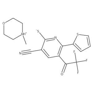 4-Methylmorpholin-4-ium 3-cyano-6-thien-2-yl-5-(trifluoroacetyl)pyridine-2-thiolate Structure