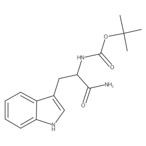 Tert-butyl N-[1-carbamoyl-2-(1H-indol-3-YL)ethyl]carbamate结构式