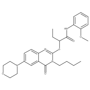 2-{[3-butyl-6-(morpholin-4-yl)-4-oxo-3,4-dihydroquinazolin-2-yl]sulfanyl}-N-(2-methoxyphenyl)butanamide结构式