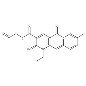 7-ethyl-6-imino-13-methyl-2-oxo-N-(prop-2-en-1-yl)-1,7,9-triazatricyclo[8.4.0.0^{3,8}]tetradeca-3(8),4,9,11,13-pentaene-5-carboxamide结构式