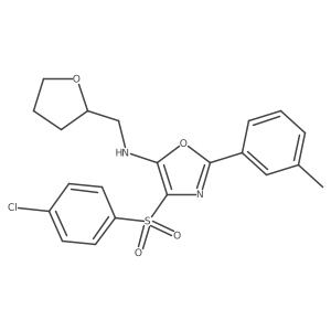 4-((4-chlorophenyl)sulfonyl)-N-((tetrahydrofuran-2-yl)methyl)-2-(m-tolyl)oxazol-5-amine结构式