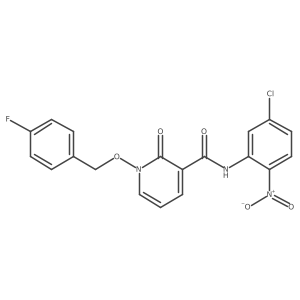 N-(5-chloro-2-nitrophenyl)-1-((4-fluorobenzyl)oxy)-2-oxo-1,2-dihydropyridine-3-carboxamide结构式