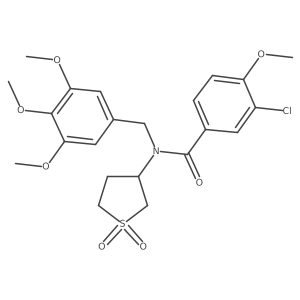 3-chloro-N-(1,1-dioxidotetrahydrothiophen-3-yl)-4-methoxy-N-(3,4,5-trimethoxybenzyl)benzamide结构式