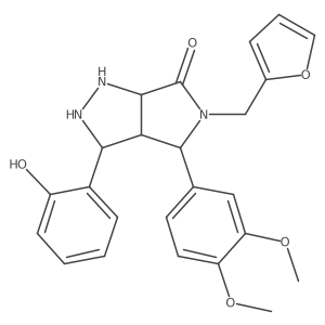 4-(3,4-Dimethoxyphenyl)-5-(furan-2-ylmethyl)-3-(2-hydroxyphenyl)-1,2,3,3a,4,6a-hexahydropyrrolo[3,4-c]pyrazol-6-one结构式
