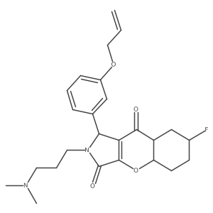 2-[3-(dimethylamino)propyl]-7-fluoro-1-(3-prop-2-enoxyphenyl)-4a,5,6,7,8,8a-hexahydro-1H-chromeno[2,3-c]pyrrole-3,9-dione Structure