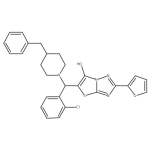 5-((4-Benzylpiperidin-1-yl)(2-chlorophenyl)methyl)-2-(furan-2-yl)thiazolo[3,2-b][1,2,4]triazol-6-ol Structure