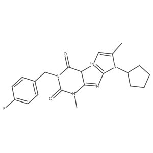 6-cyclopentyl-2-[(4-fluorophenyl)methyl]-4,7-dimethyl-9aH-purino[7,8-a]imidazol-9-ium-1,3-dione结构式