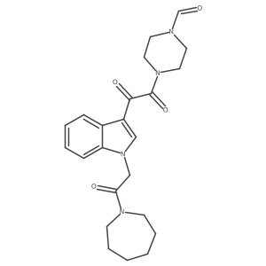 4-(2-(1-(2-(azepan-1-yl)-2-oxoethyl)-1H-indol-3-yl)-2-oxoacetyl)piperazine-1-carbaldehyde结构式