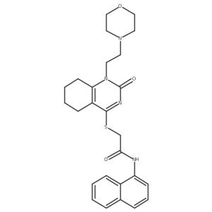 2-((1-(2-morpholinoethyl)-2-oxo-1,2,5,6,7,8-hexahydroquinazolin-4-yl)thio)-N-(naphthalen-1-yl)acetamide结构式