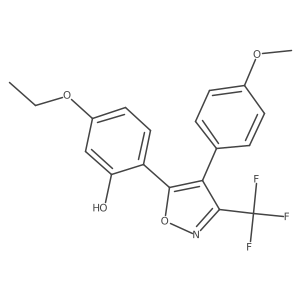 5-Ethoxy-2-[4-(4-methoxyphenyl)-3-(trifluoromethyl)-1,2-oxazol-5-yl]phenol结构式