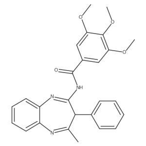 3,4,5-trimethoxy-N-(4-methyl-3-phenyl-3H-1,5-benzodiazepin-2-yl)benzamide结构式