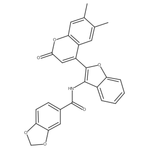N-[2-(6,7-dimethyl-2-oxo-2H-chromen-4-yl)-1-benzofuran-3-yl]-1,3-benzodioxole-5-carboxamide Structure