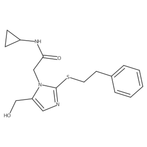 N-cyclopropyl-2-(5-(hydroxymethyl)-2-(phenethylthio)-1H-imidazol-1-yl)acetamide结构式