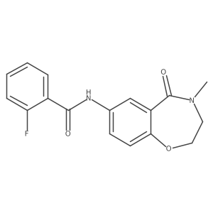 2-fluoro-N-(4-methyl-5-oxo-2,3,4,5-tetrahydrobenzo[f][1,4]oxazepin-7-yl)benzamide结构式