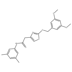 2-(2-((3,5-dimethoxybenzyl)thio)thiazol-4-yl)-N-(3,5-dimethylphenyl)acetamide结构式