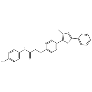 N-(4-bromophenyl)-2-((6-(4-methyl-2-(pyridin-3-yl)thiazol-5-yl)pyridazin-3-yl)thio)acetamide结构式