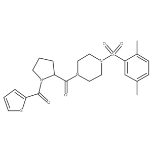 [4-(2,5-dimethylphenyl)sulfonylpiperazin-1-yl]-[(2S)-1-(thiophene-2-carbonyl)pyrrolidin-2-yl]methanone Structure