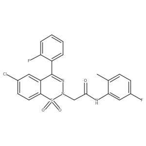 2-(6-chloro-4-(2-fluorophenyl)-1,1-dioxido-2H-benzo[e][1,2,3]thiadiazin-2-yl)-N-(5-fluoro-2-methylphenyl)acetamide Structure