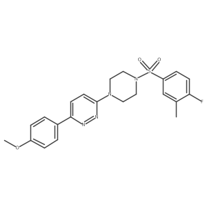 3-(4-((4-Fluoro-3-methylphenyl)sulfonyl)piperazin-1-yl)-6-(4-methoxyphenyl)pyridazine结构式