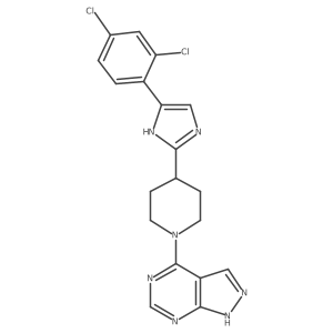4-(4-(5-(2,4-dichlorophenyl)-1H-imidazol-2-yl)piperidin-1-yl)-1H-pyrazolo[3,4-d]pyrimidine Structure