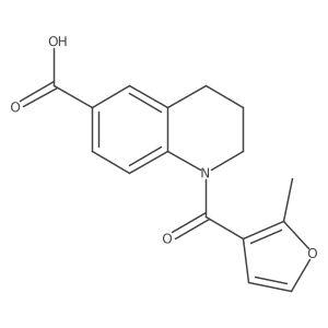 1,2,3,4-Tetrahydro-1-[(2-methyl-3-furanyl)carbonyl]-6-quinolinecarboxylic acid结构式