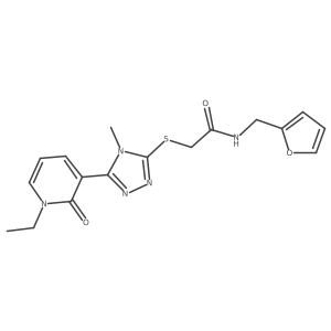 2-((5-(1-ethyl-2-oxo-1,2-dihydropyridin-3-yl)-4-methyl-4H-1,2,4-triazol-3-yl)thio)-N-(furan-2-ylmethyl)acetamide Structure
