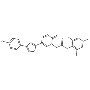 2-{5-[3-(4-chlorophenyl)-1,2,4-oxadiazol-5-yl]-2-oxo-1,2-dihydropyridin-1-yl}-N-(2,4,6-trimethylphenyl)acetamide结构式