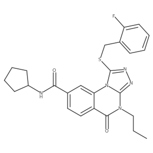N-cyclopentyl-1-((2-fluorobenzyl)thio)-5-oxo-4-propyl-4,5-dihydro-[1,2,4]triazolo[4,3-a]quinazoline-8-carboxamide Structure