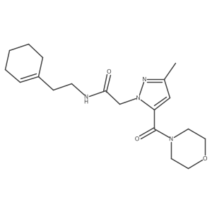N-(2-(cyclohex-1-en-1-yl)ethyl)-2-(3-methyl-5-(morpholine-4-carbonyl)-1H-pyrazol-1-yl)acetamide Structure