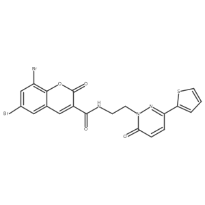 6,8-dibromo-2-oxo-N-(2-(6-oxo-3-(thiophen-2-yl)pyridazin-1(6H)-yl)ethyl)-2H-chromene-3-carboxamide Structure