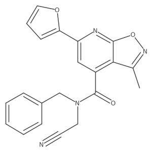 N-benzyl-N-(cyanomethyl)-6-(furan-2-yl)-3-methyl-[1,2]oxazolo[5,4-b]pyridine-4-carboxamide Structure