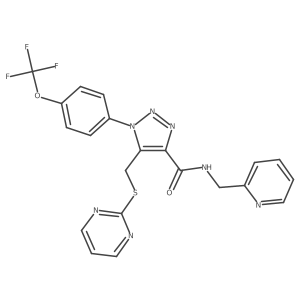 N-(pyridin-2-ylmethyl)-5-((pyrimidin-2-ylthio)methyl)-1-(4-(trifluoromethoxy)phenyl)-1H-1,2,3-triazole-4-carboxamide Structure