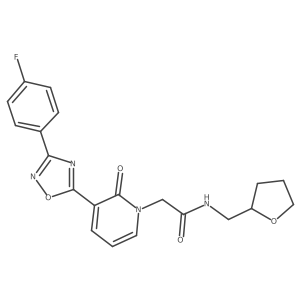 2-(3-(3-(4-fluorophenyl)-1,2,4-oxadiazol-5-yl)-2-oxopyridin-1(2H)-yl)-N-((tetrahydrofuran-2-yl)methyl)acetamide结构式
