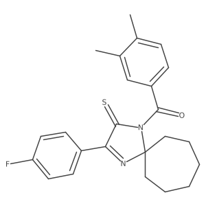 1-(3,4-Dimethylbenzoyl)-3-(4-fluorophenyl)-1,4-diazaspiro[4.6]undec-3-ene-2-thione Structure