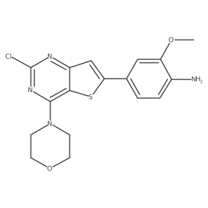 4-(2-Chloro-4-morpholinothieno[3,2-d]pyrimidin-6-yl)-2-methoxybenzenamine Structure